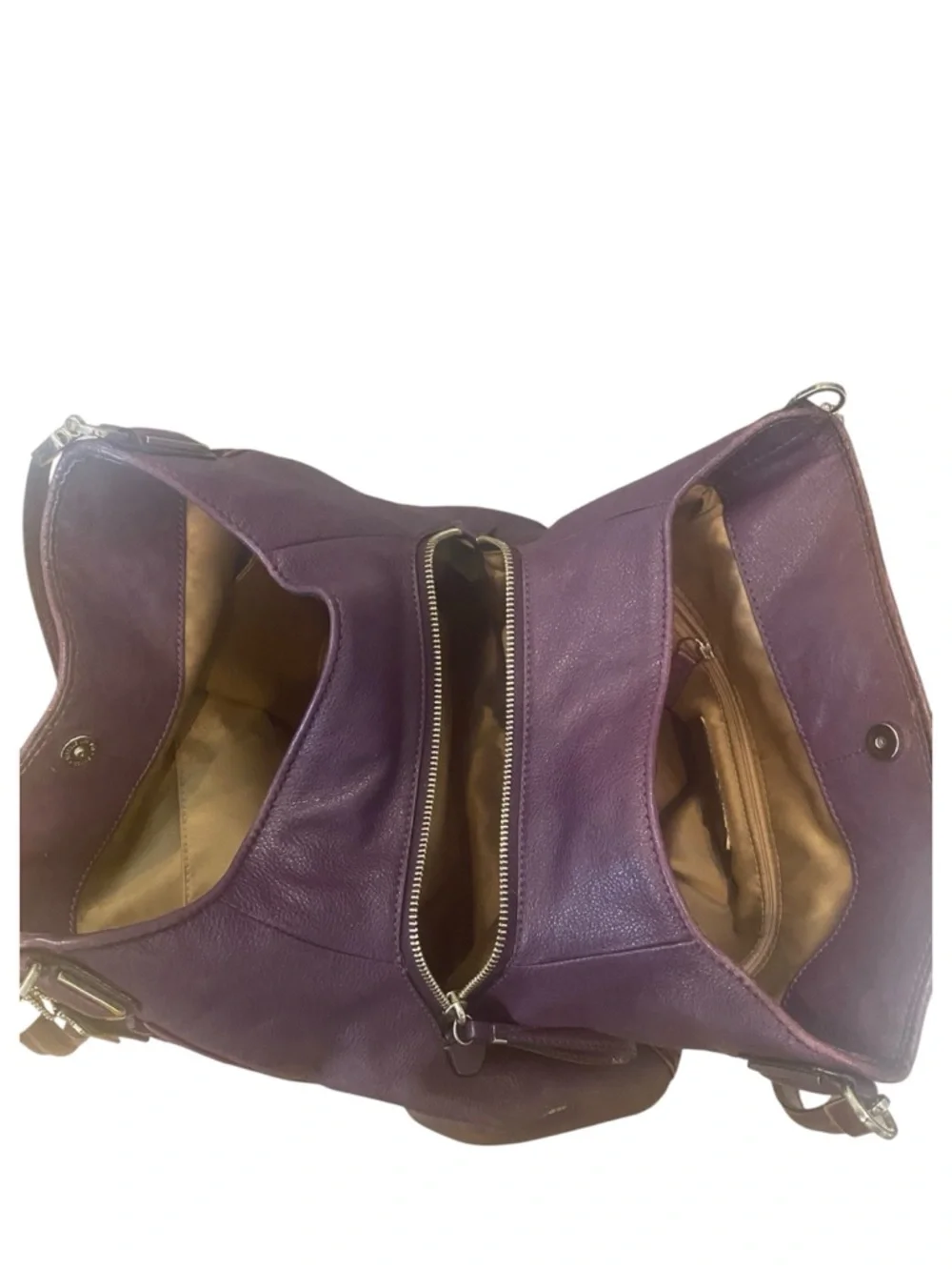 Coach Purple Madison Phoebe Signature Needlepoint Jacquard  & Leather Op Art Bag - Picture 11 of 12